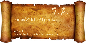 Turbéki Piroska névjegykártya